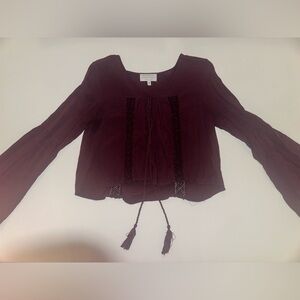 Burgundy boho blouse with beaded details #indie